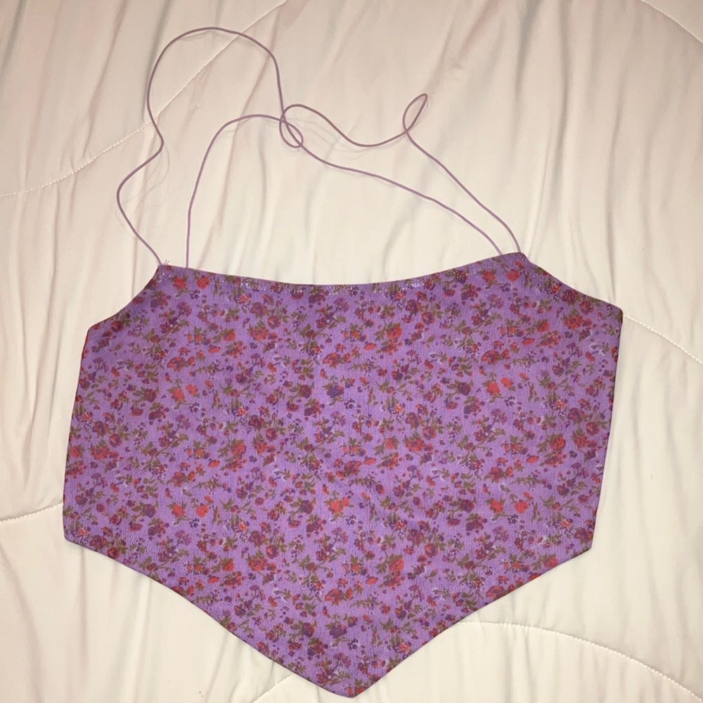 Urban outfitters Floral Purple Bandana Top